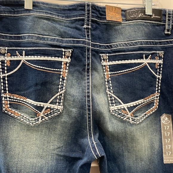 Realco Jeans size 17 bootcut white stitching - Picture 4 of 7